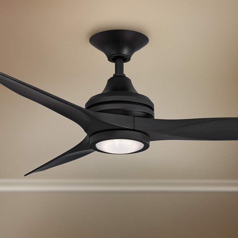 Image 1 48" Fanimation Spitfire Black LED Damp Ceiling Fan