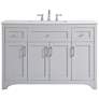 48-Inch Grey Single Sink Bathroom Vanity With White Calacatta Quartz Top