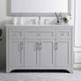 Thumbnail1 of 48-Inch Grey Single Sink Bathroom Vanity With White Calacatta Quartz Top