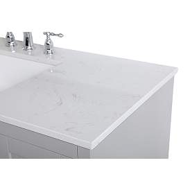Image5 of 48-Inch Grey Single Sink Bathroom Vanity With White Calacatta Quartz Top more views