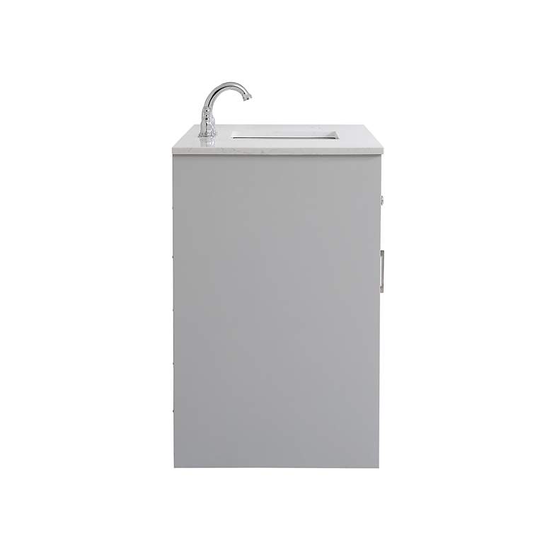 Image 7 48-Inch Grey Single Sink Bathroom Vanity With White Calacatta Quartz Top more views