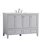 3_48-Inch Grey Single Sink Bathroom Vanity With White Calacatta Quartz Top more views