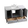 4_48-Inch Grey Single Sink Bathroom Vanity With White Calacatta Quartz Top more views
