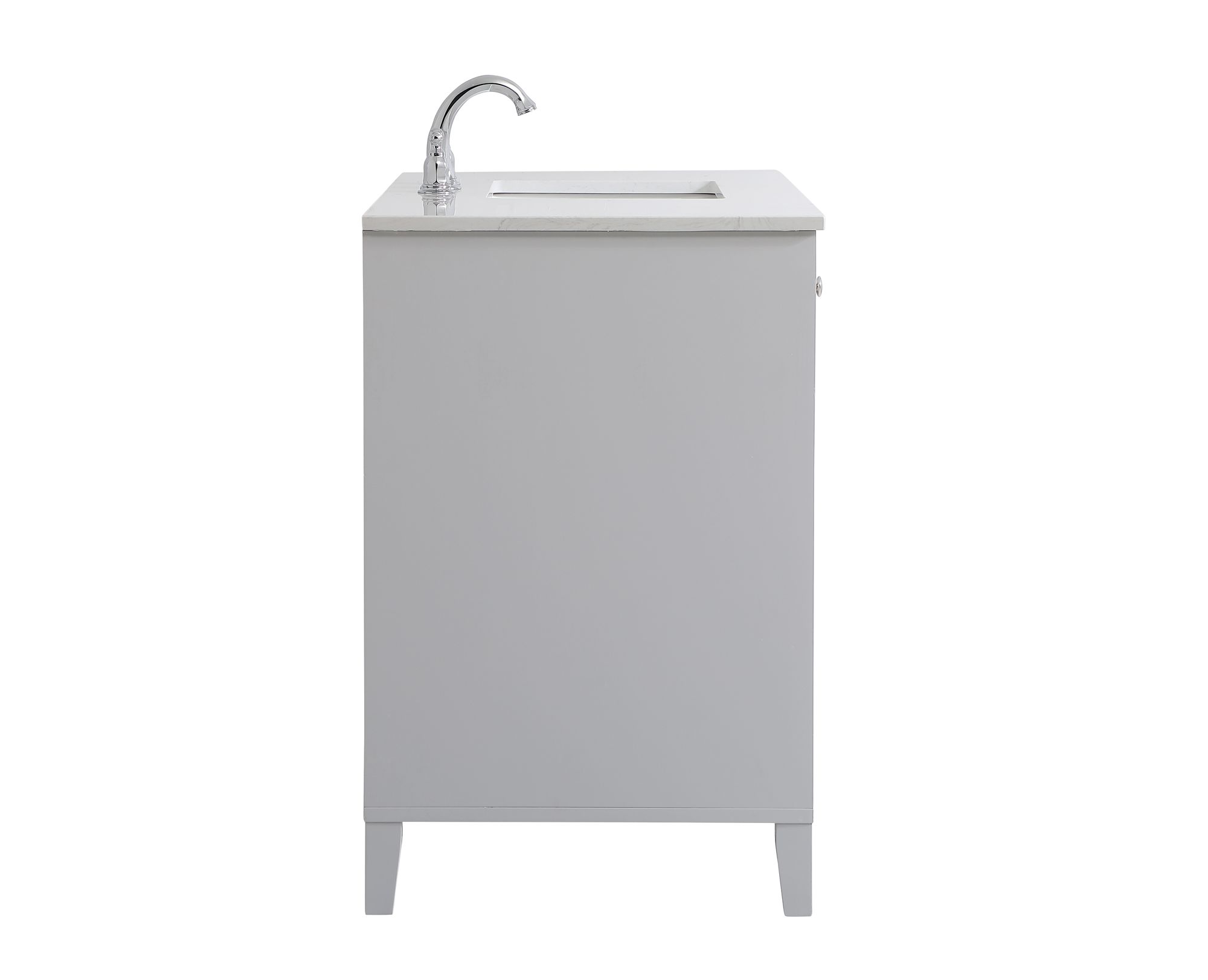 48-Inch Grey Single Sink Bathroom Vanity With White Calacatta Quartz Top