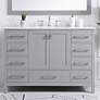 48-Inch Grey Single Sink Bathroom Vanity With White Calacatta Quartz Top