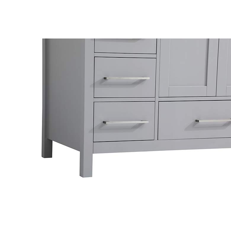 Image 5 48-Inch Grey Single Sink Bathroom Vanity With White Calacatta Quartz Top more views