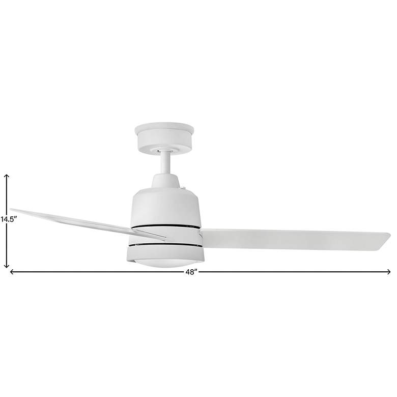 Image 7 48" Hinkley Chet LED Wet Rated Matte White Ceiling Fan with Remote more views