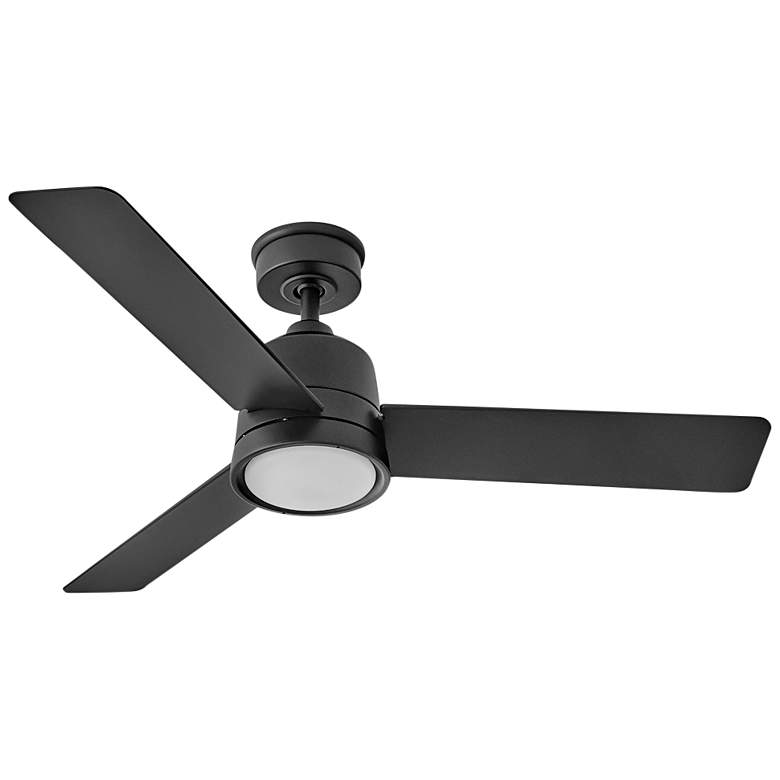 Image 1 48 inch Hinkley Chet Matte Black Wet Rated LED Ceiling Fan with Remote