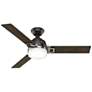 48" Hunter Leoni Brushed Nickel Bronze LED Ceiling Fan with Remote