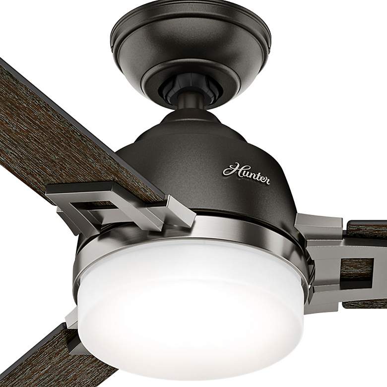 Image 3 48" Hunter Leoni Brushed Nickel Bronze LED Ceiling Fan with Remote more views