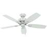 48" Hunter Sea Wind White Damp Rated Ceiling Fan