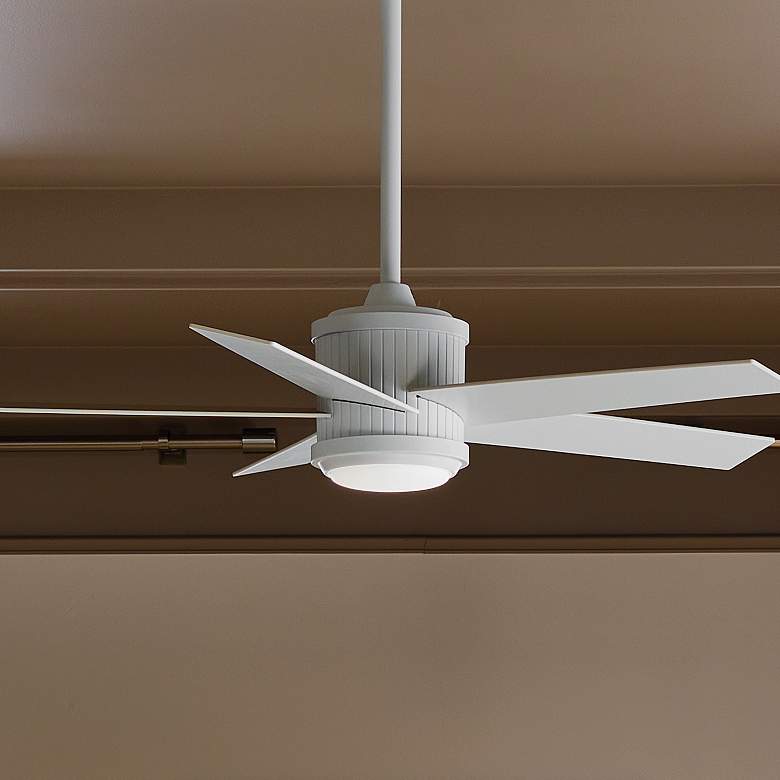 Image 2 48" Kichler Brahm Matte White LED Indoor Ceiling Fan with Remote