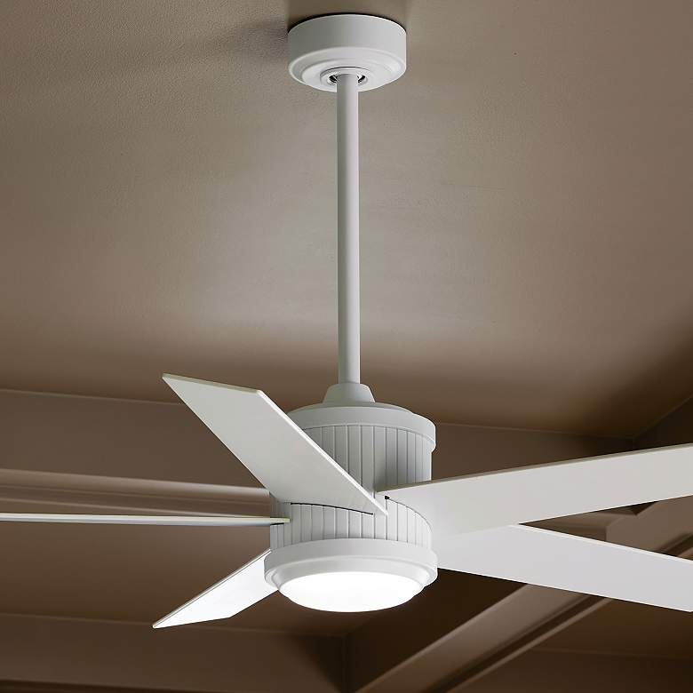 Image 2 48" Kichler Brahm Matte White LED Indoor Ceiling Fan with Remote
