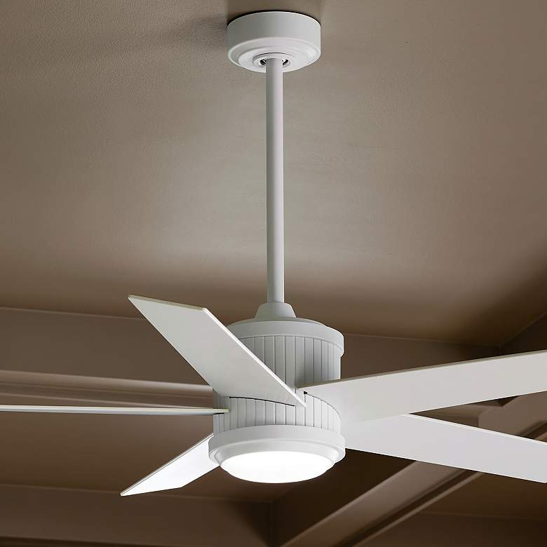 Image 2 48 inch Kichler Brahm Matte White LED Indoor Ceiling Fan with Remote