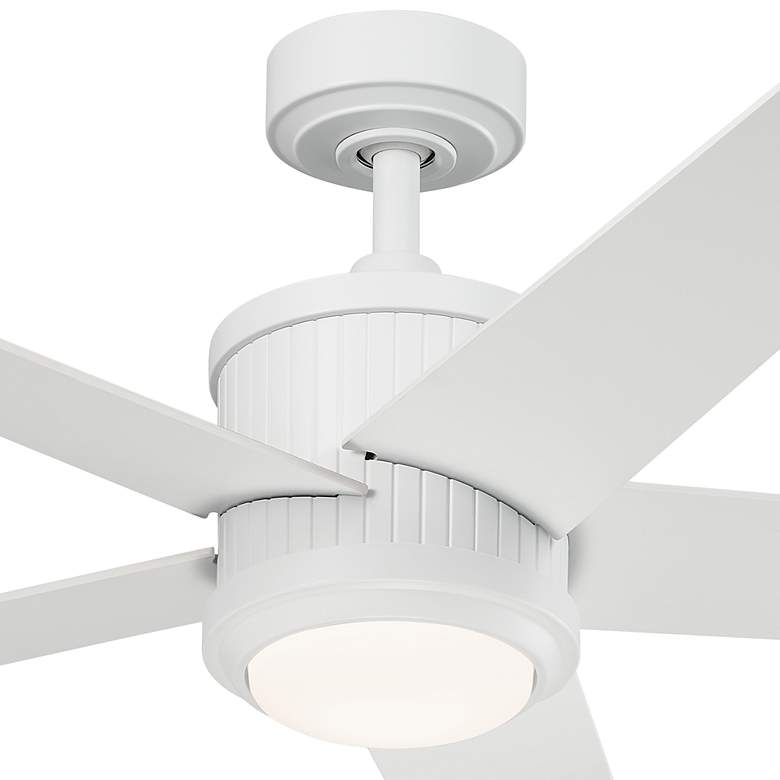 Image 4 48" Kichler Brahm Matte White LED Indoor Ceiling Fan with Remote more views