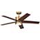 48" Kichler Brahm Natural Brass LED Indoor Ceiling Fan with Remote
