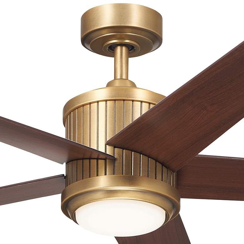 Image 4 48" Kichler Brahm Natural Brass LED Indoor Ceiling Fan with Remote more views