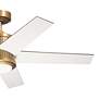 48" Kichler Brahm Natural Brass LED Indoor Ceiling Fan with Remote in scene