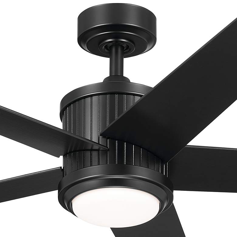 Image 4 48" Kichler Brahm Satin Black LED Indoor Ceiling Fan with Remote more views