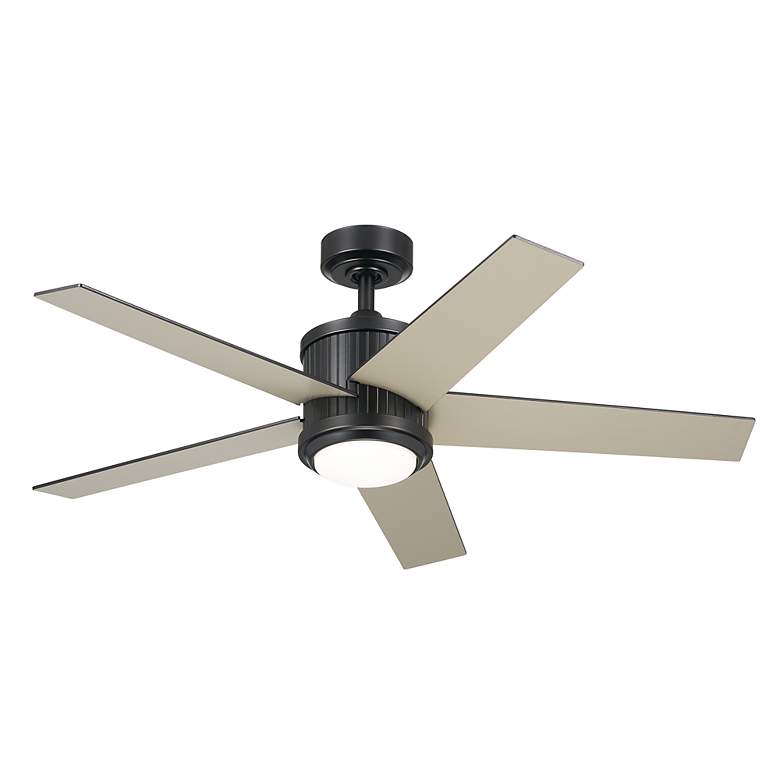 Image 4 48" Kichler Brahm Satin Black LED Indoor Ceiling Fan with Remote more views