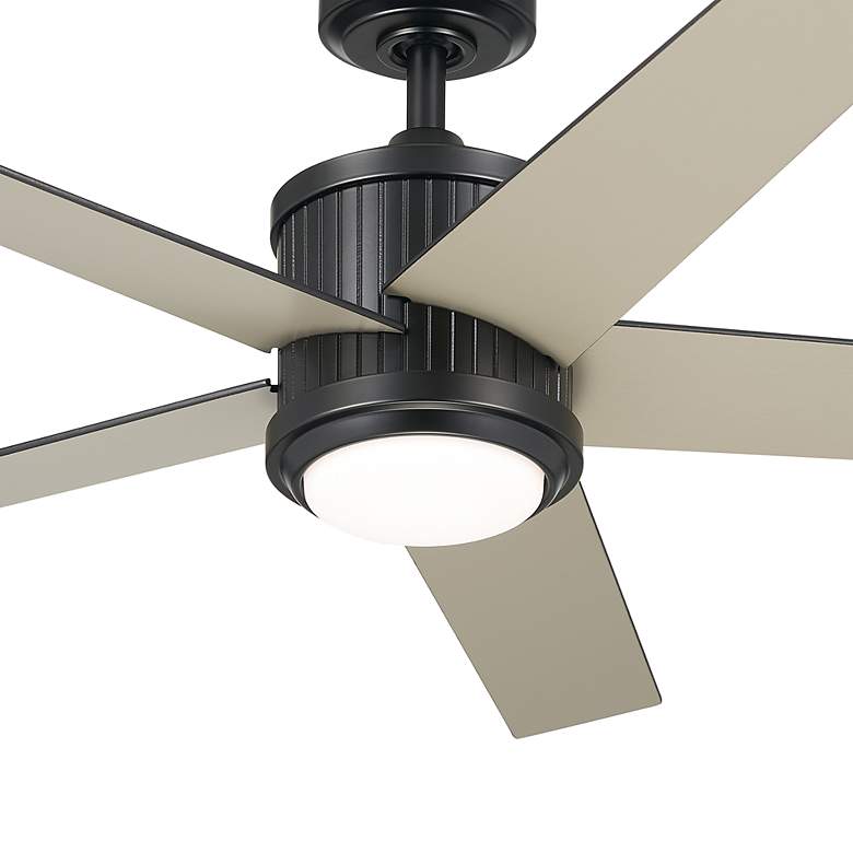 Image 5 48" Kichler Brahm Satin Black LED Indoor Ceiling Fan with Remote more views