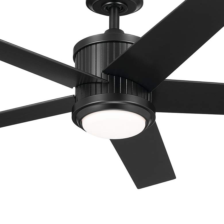 Image 5 48" Kichler Brahm Satin Black LED Indoor Ceiling Fan with Remote more views