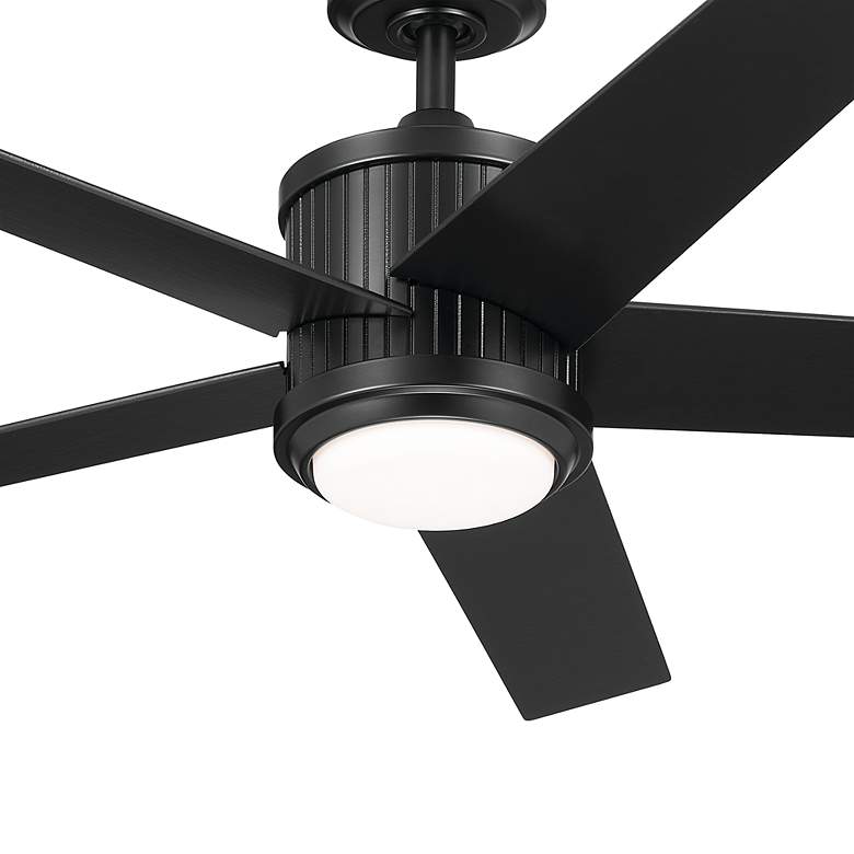 Image 6 48" Kichler Brahm Satin Black LED Indoor Ceiling Fan with Remote more views