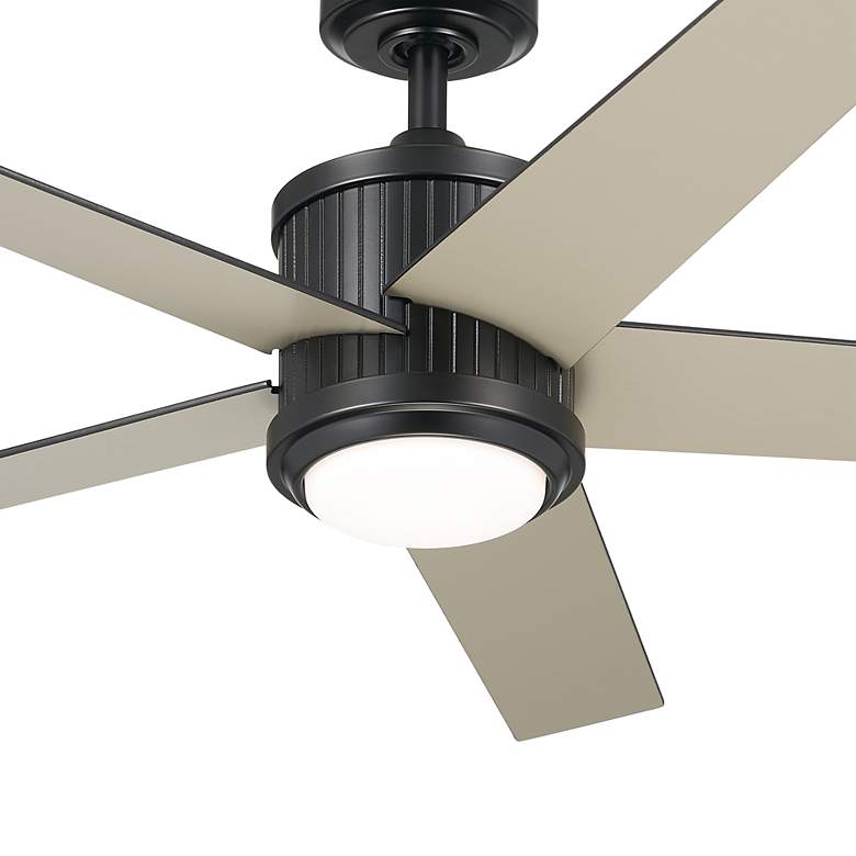 Image 6 48" Kichler Brahm Satin Black LED Indoor Ceiling Fan with Remote more views