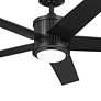 48" Kichler Brahm Satin Black LED Indoor Ceiling Fan with Remote in scene