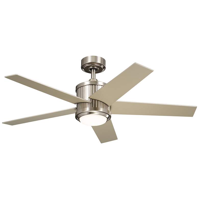 Image 2 48 inch Kichler Brahm Stainless Steel LED Indoor Ceiling Fan with Remote