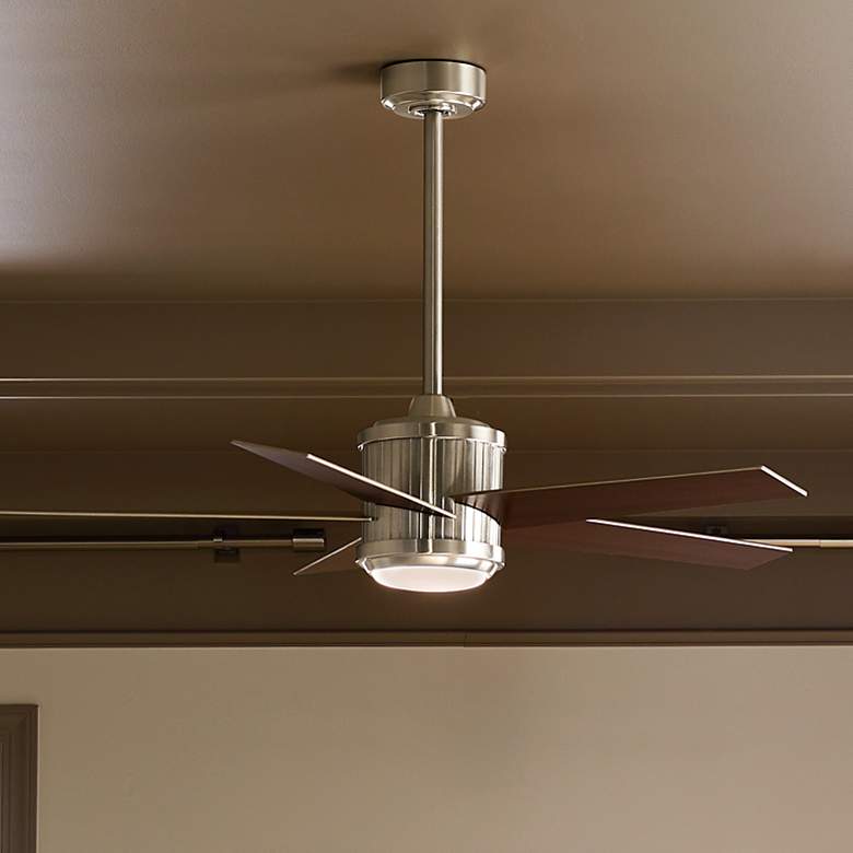 Image 2 48" Kichler Brahm Stainless Steel LED Indoor Ceiling Fan with Remote