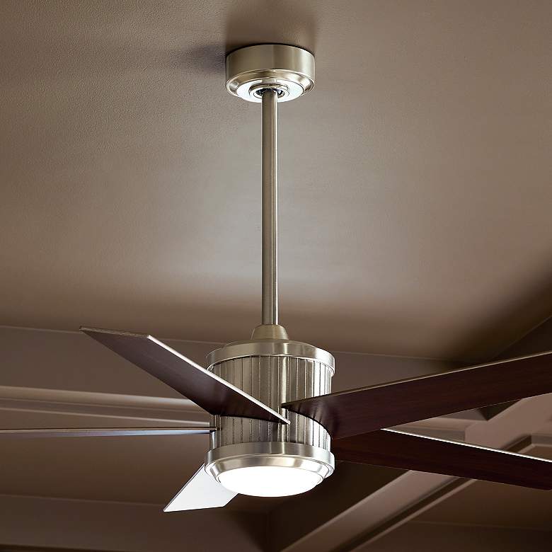 Image 2 48" Kichler Brahm Stainless Steel LED Indoor Ceiling Fan with Remote