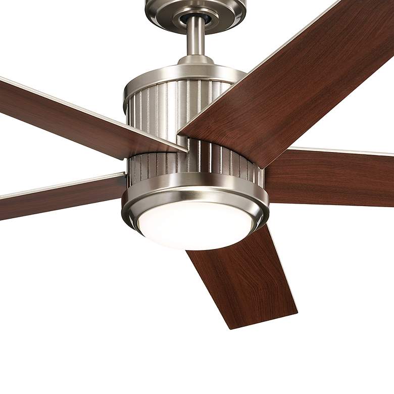 Image 5 48 inch Kichler Brahm Stainless Steel LED Indoor Ceiling Fan with Remote more views