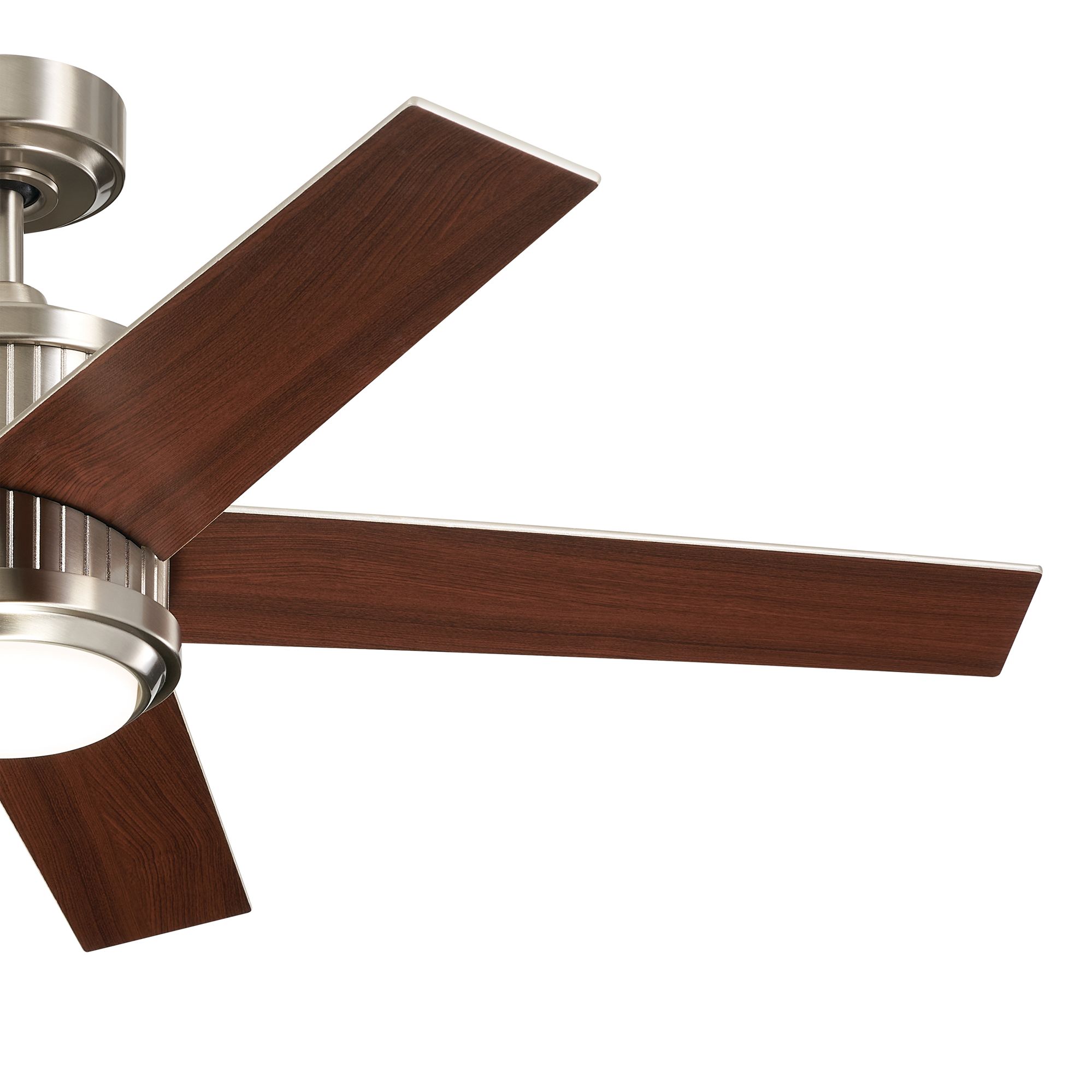 48" Kichler Brahm Stainless Steel LED Indoor Ceiling Fan with Remote in scene