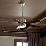48" Kichler Brahm Stainless Steel LED Indoor Ceiling Fan with Remote in scene