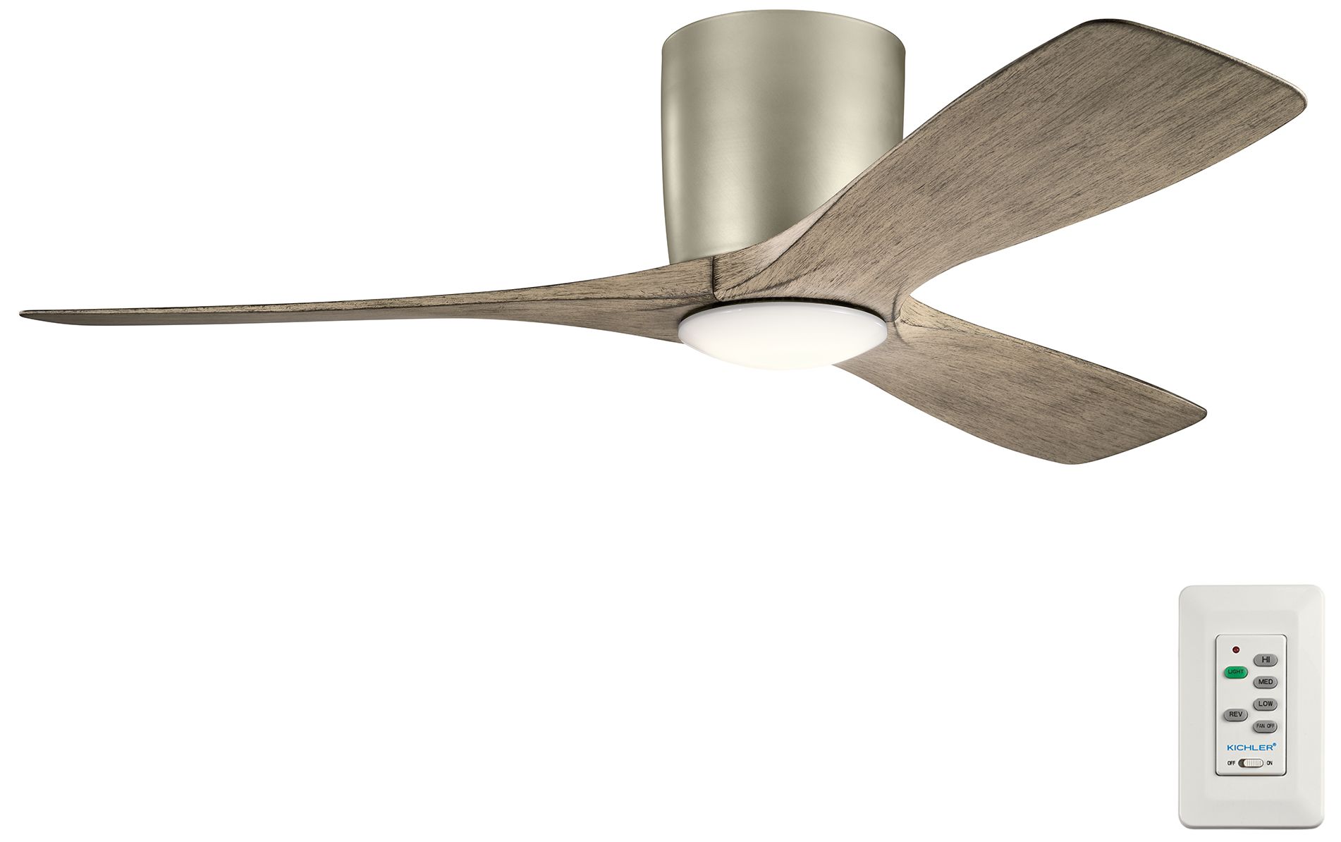 Image 6 48" Kichler Volos Brushed Nickel LED Hugger Ceiling Fan more views