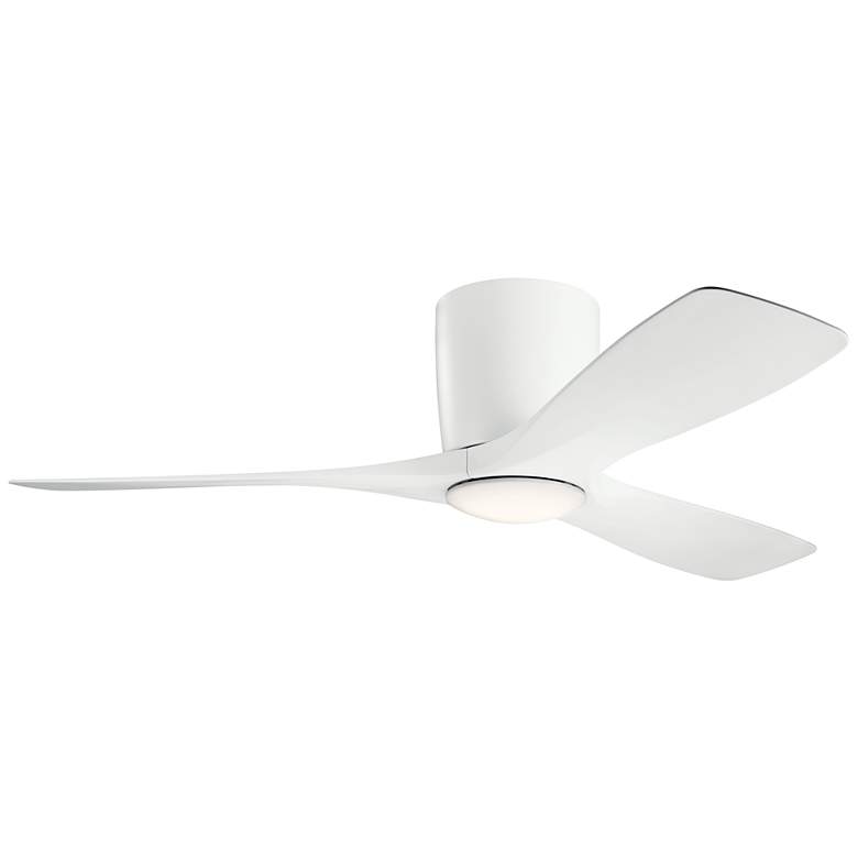 48&quot; Kichler Volos Matte White Hugger LED Ceiling Fan with Wall Control