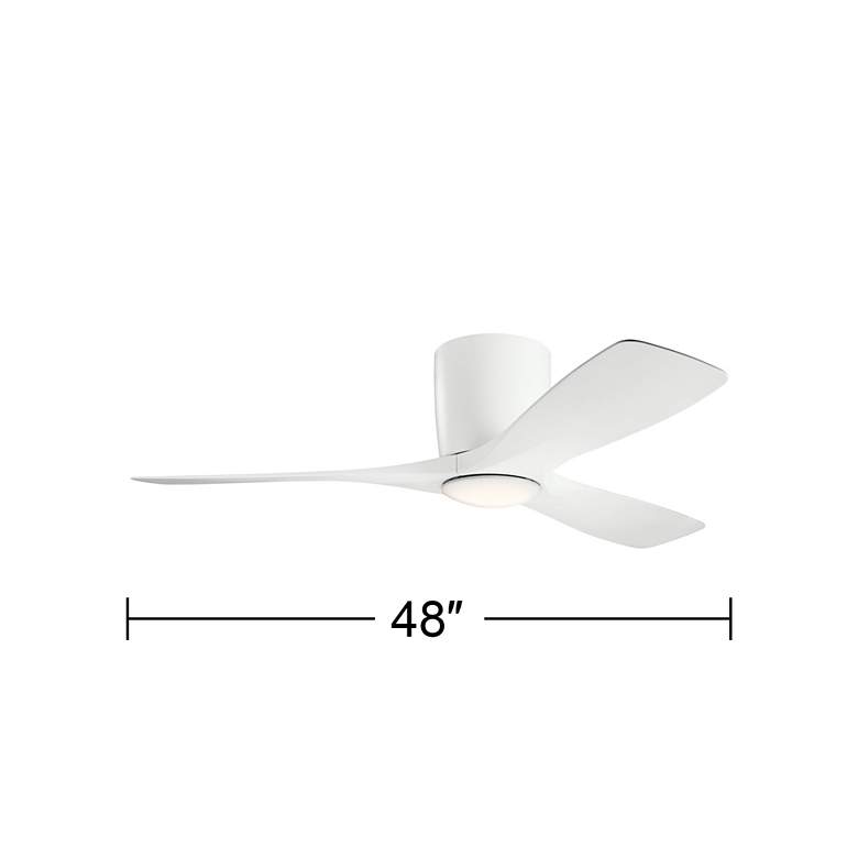 Image 5 48 inch Kichler Volos Matte White Hugger LED Ceiling Fan with Wall Control more views