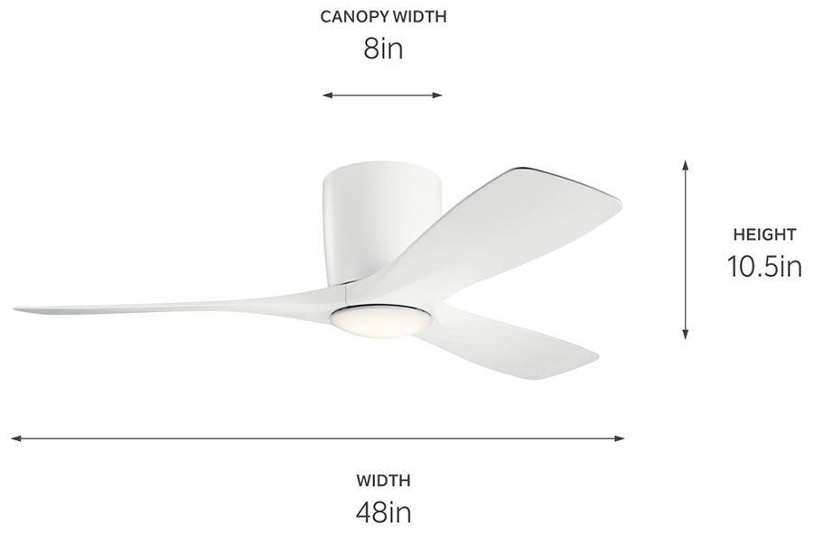 48" Kichler Volos Matte White LED Ceiling Fan