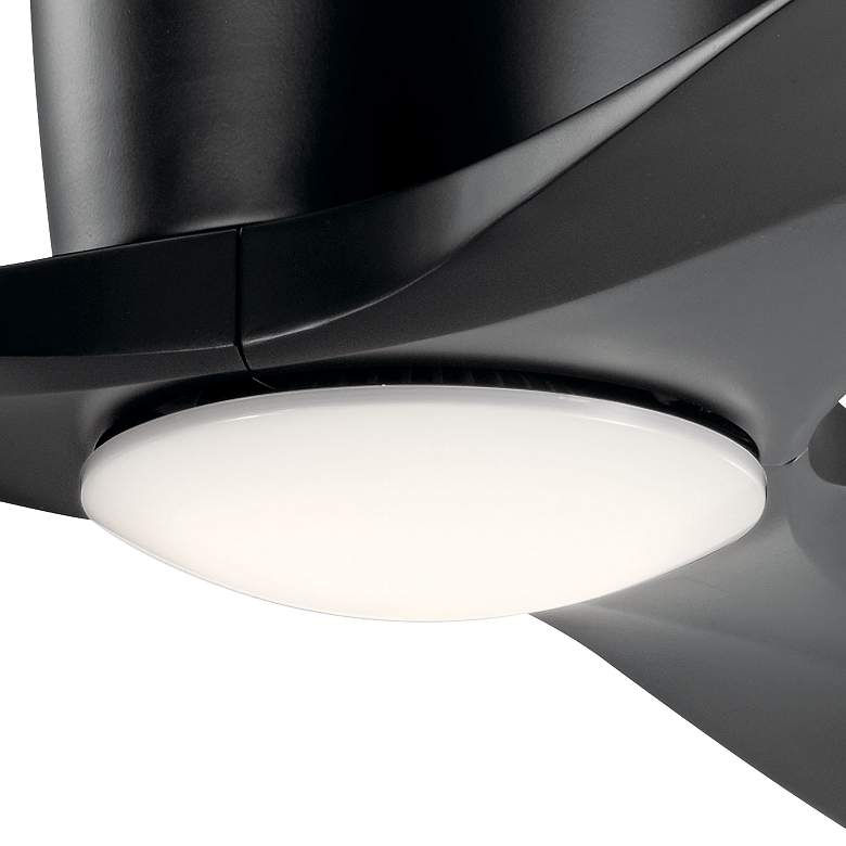 Image 3 48 inch Kichler Volos Satin Black Hugger LED Ceiling Fan with Wall Control more views