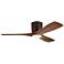 48" Kichler Volos Satin Bronze LED Ceiling Fan with Walnut Blades