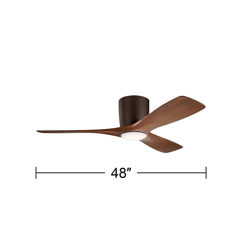 Image 5 48" Kichler Volos Satin Bronze LED Ceiling Fan with Walnut Blades more views