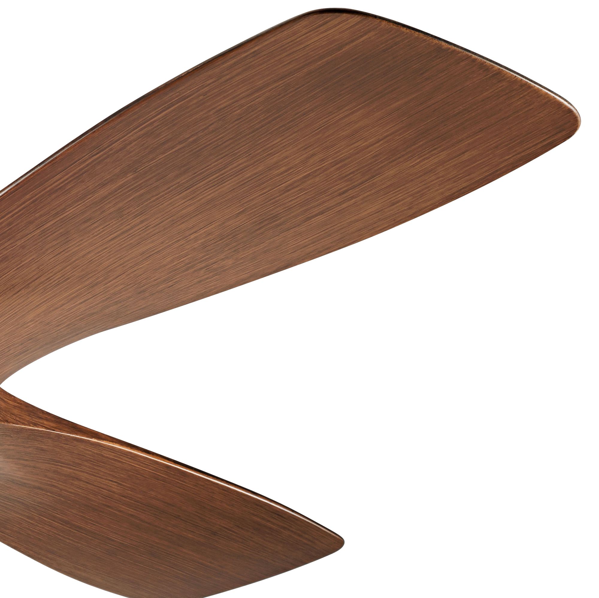 48" Kichler Volos Satin Bronze LED Ceiling Fan with Walnut Blades in scene