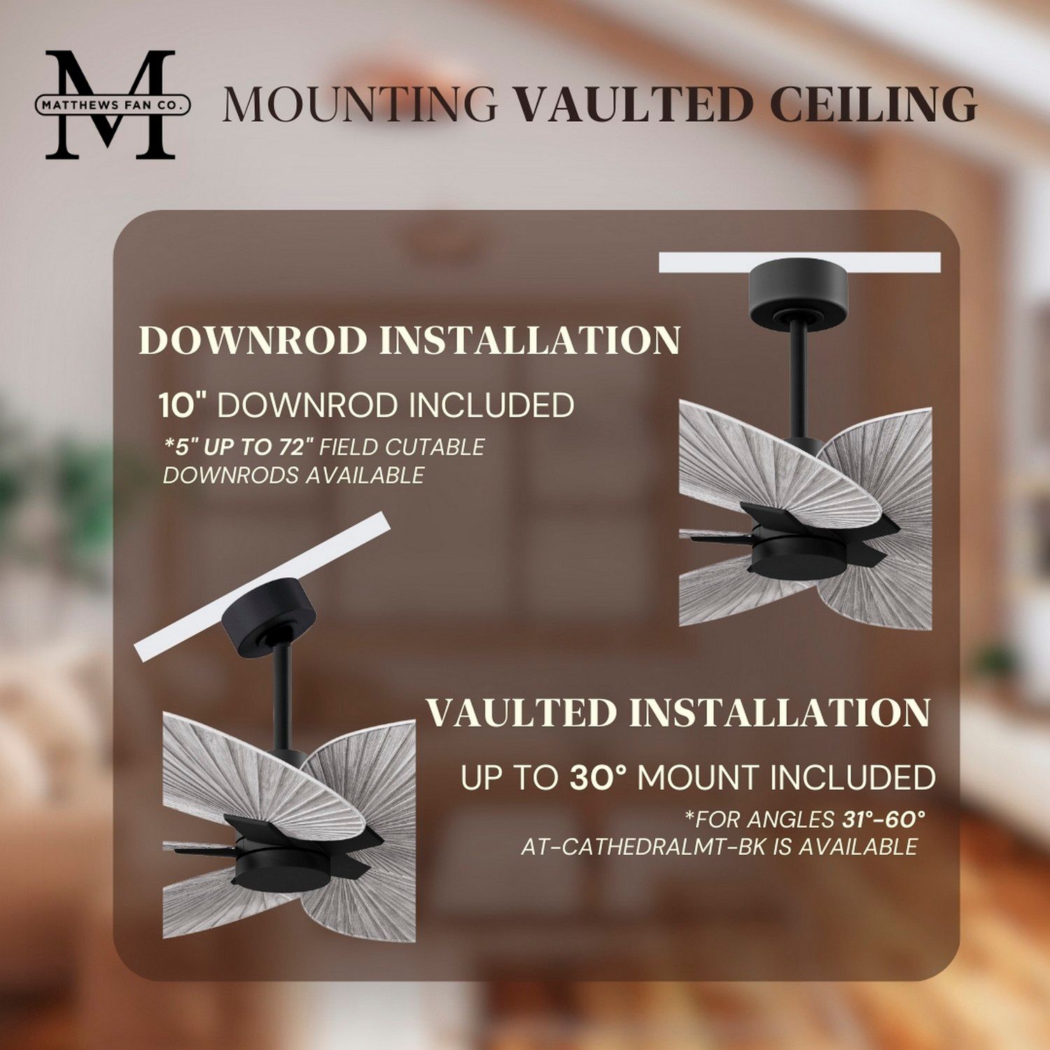 48" Matthews Alessandra Black Ceiling Fan with Barn Blades