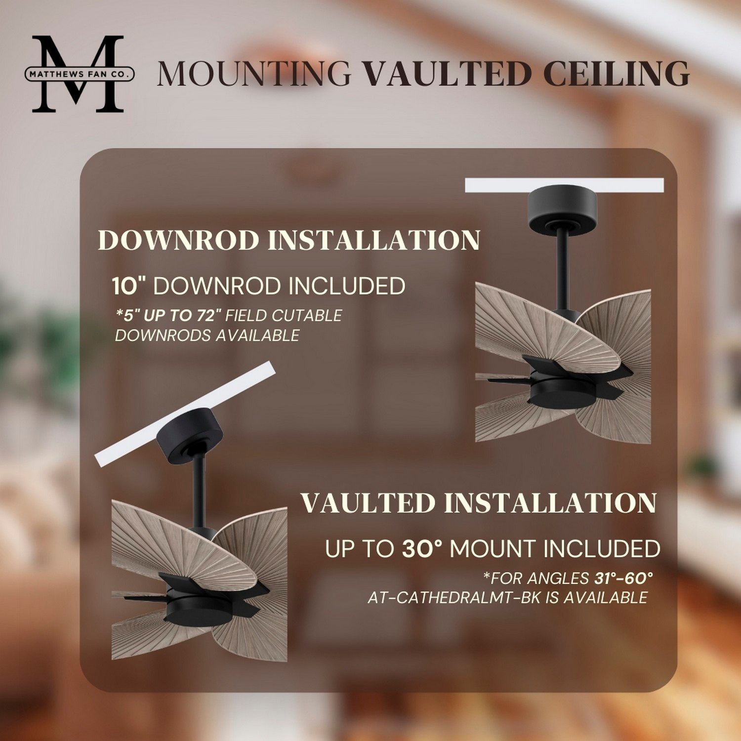 48" Matthews Alessandra Tropical Matte Black Ceiling Fan