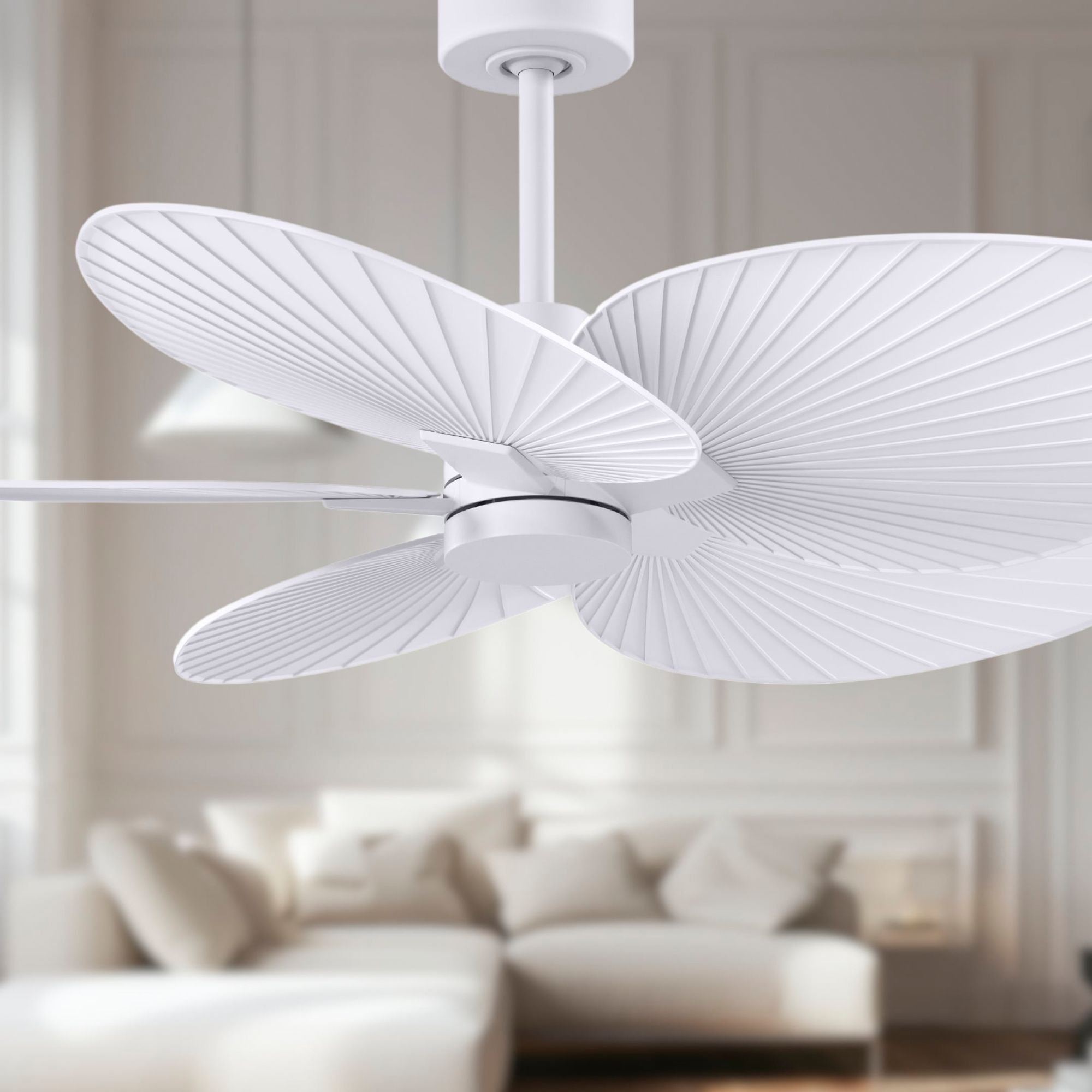 Image 3 48" Matthews Alessandra Tropical Matte White Ceiling Fan more views