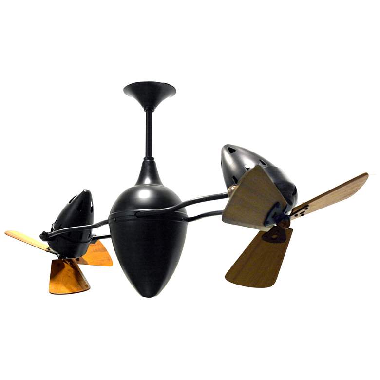 Image 1 48" Matthews Ar Ruthiane Black and Mahogany Rotational Ceiling Fan