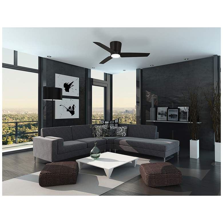 Image 6 48" Minka Aire Pure Coal LED Hugger Ceiling Fan with Wall Control more views