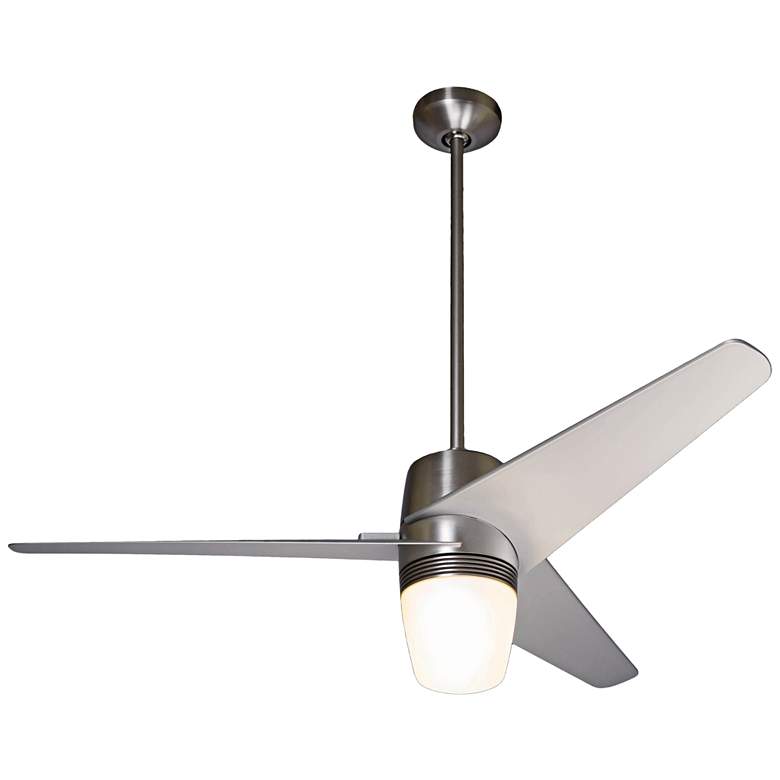 Image 1 48 inch Modern Fan Velo Bright Nickel LED Ceiling Fan