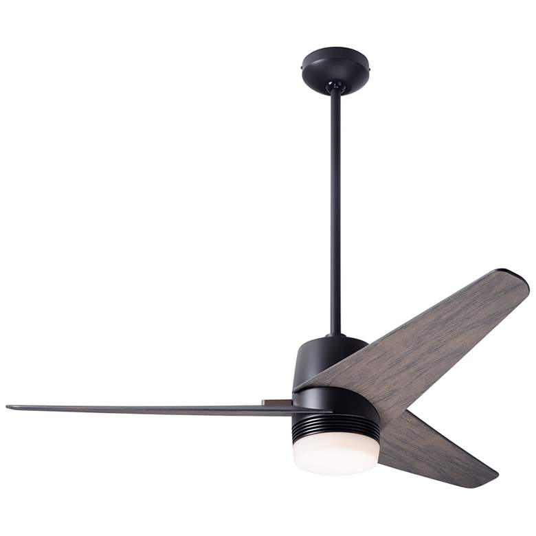Image 2 48 inch Modern Fan Velo Bronze Gray Damp Rated LED Ceiling Fan with Remote
